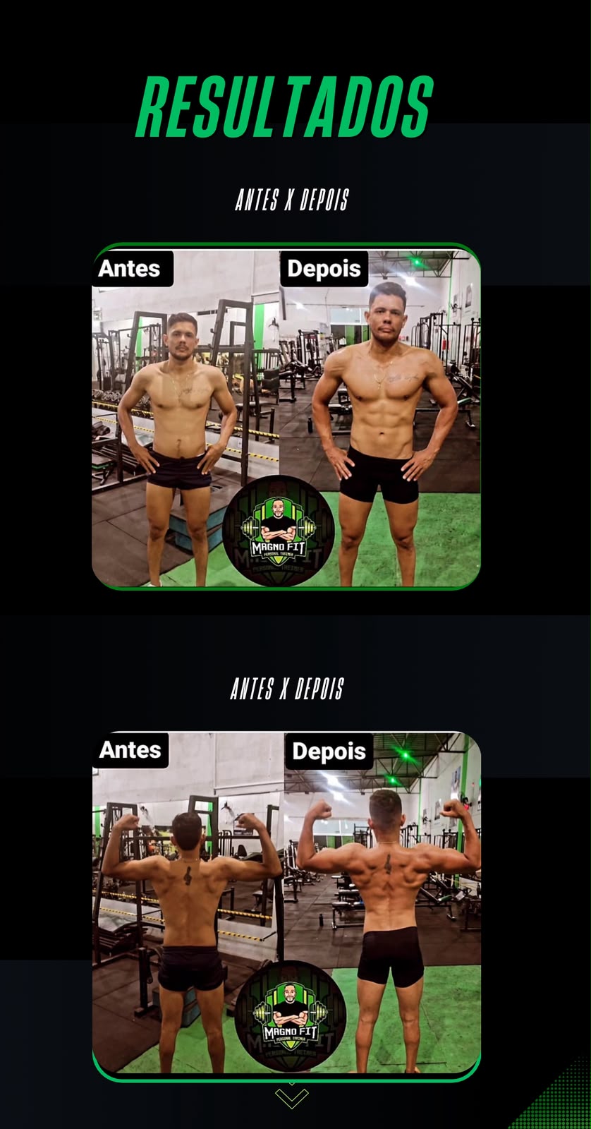 Resultado real 2 - Evolução de definição abdominal e queima de gordura - Aluno consultoria online